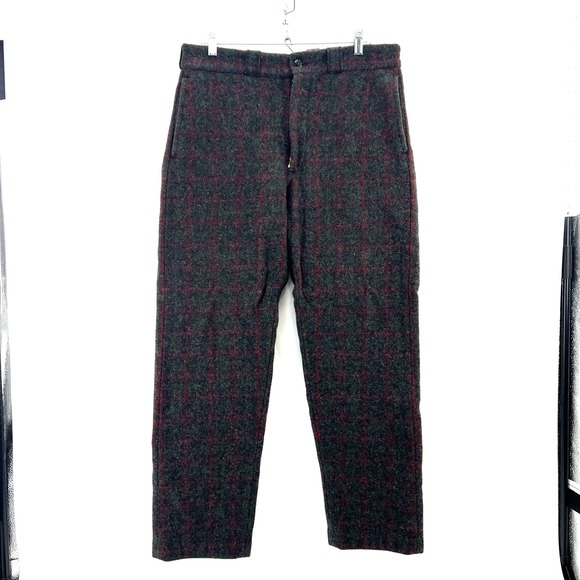 Johnson Woolen Mills Other - VINTAGE JOHNSON WOOLEN GRAY STRIPED HEAVY WOOL PANTS Sz 37 X 31.5 Thick